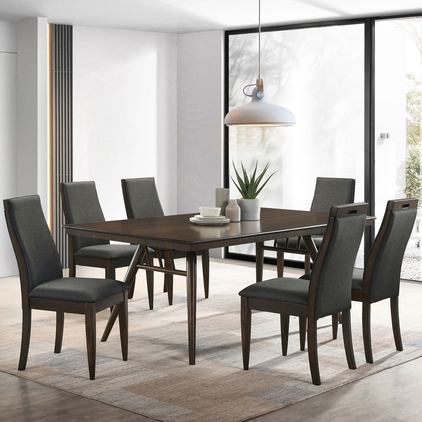 Wes Rectangular 80-inch Wood Dining Table Dark Walnut