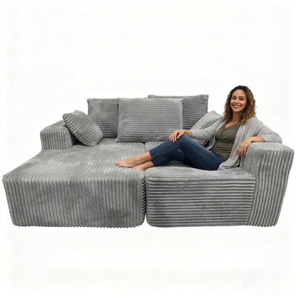 Corner Combination Sofa Sectional Couch With Soft Fabric