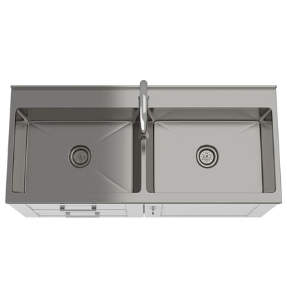 Shaker - Modern Wide Laundry Cabinet With Faucet And Sink - White