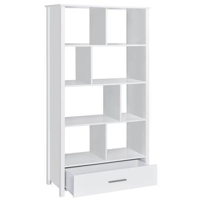 Dylan 68-inch 4-shelf Storage Bookshelf White High Gloss