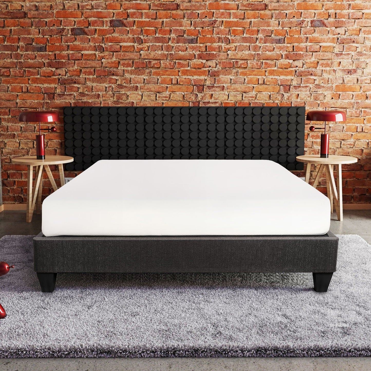 14" Upholstered Platform Bed Base, Mattress Foundation