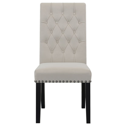 Alana Velvet Upholstered Dining Side Chair Sand (Set of 2)