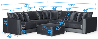 Remington - Modular Sofa And Cocktail Ottoman