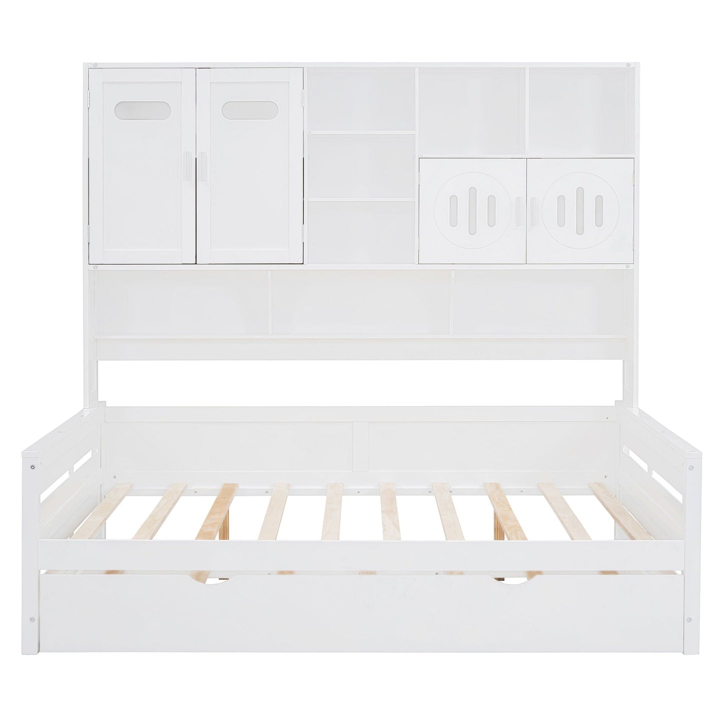 Daybed With All-In-One Cabinet And Shelf