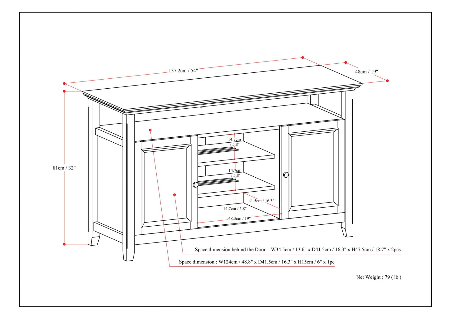 Amherst - TV Media Stand - Rustic Natural Aged Brown