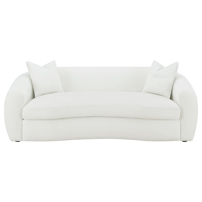 Isabella 2-piece Faux Sheepskin Upholstered Sofa Set Natural