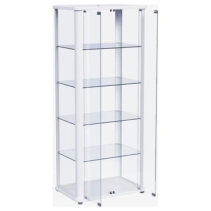 Aero 5-shelf Display Curio Cabinet with LED Lighting White