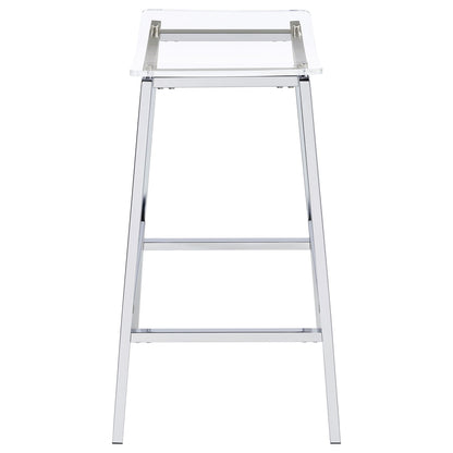 Jovani Acrylic Backless Bar Stool Chrome (Set of 2)