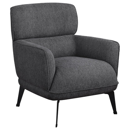 Andrea Upholstered Crescent Arm Accent Chair Grey