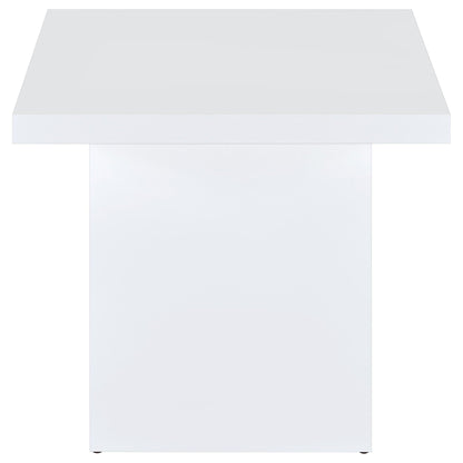 Devar Square Engineered Wood Side End Table White High Gloss