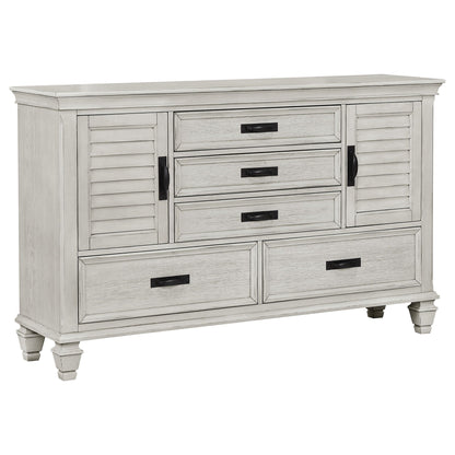 Franco 4-piece Queen Bedroom Set Distressed White