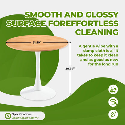 Mid-Century Tulip Table With Round Top, Pedestal Base