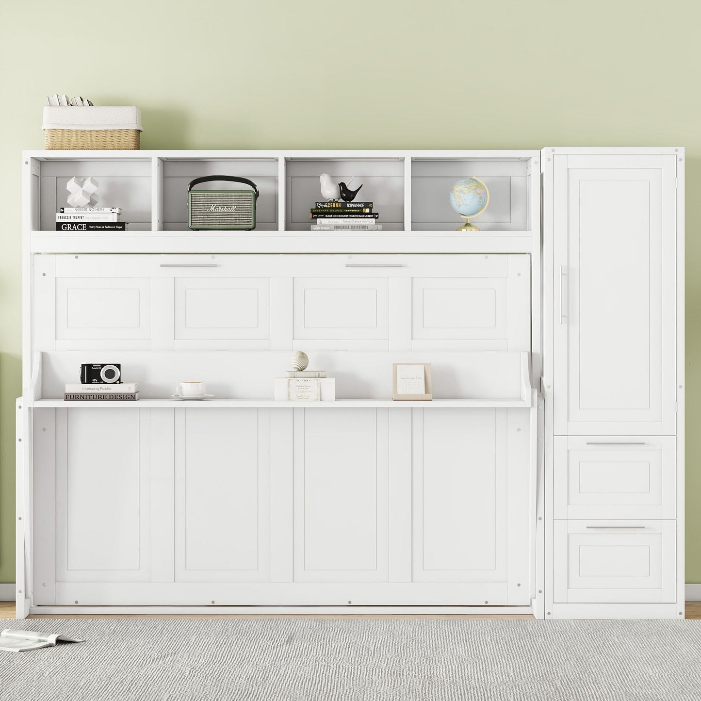 Space Saving Murphy Wall Bed With Closet And Drawers