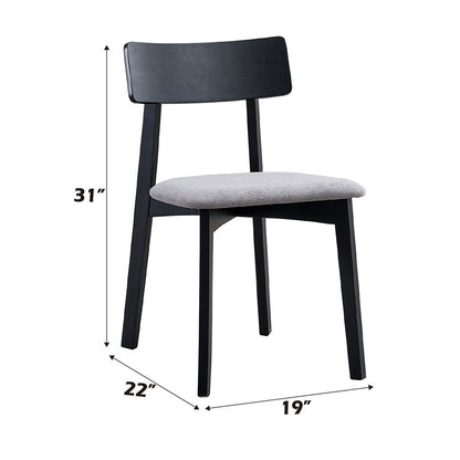 Real - Side Chair (Set of 2) - Gray Linen & Black