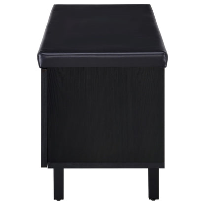 Brixton 2-door Padded Entryway Shoe Storage Bench Black