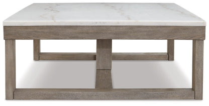 Loyaska - Rectangular Cocktail Table - Brown / Ivory