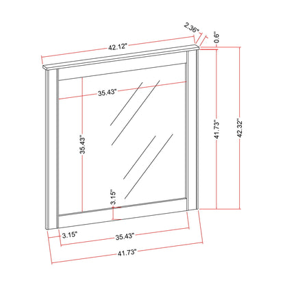 Lorenzo - Large Scale Mirror With Sleek Frame And Glittered Detailing - Silver