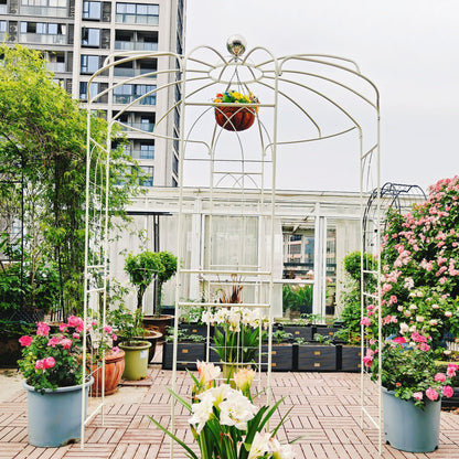 Metal Garden Arch Iron Garden Arbors Gazebo Dia High Birdcage Shape Pergola Pavilion For Wedding Ceremony