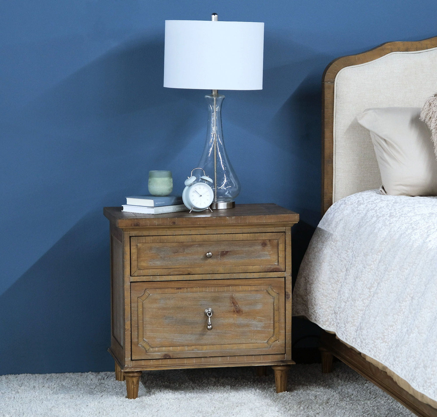 2 Drawer Nightstand - Taupe