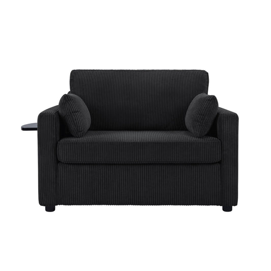 Sleeper Sofa With Foldable Mattress, USB Ports, Side Table & Storage Pocket