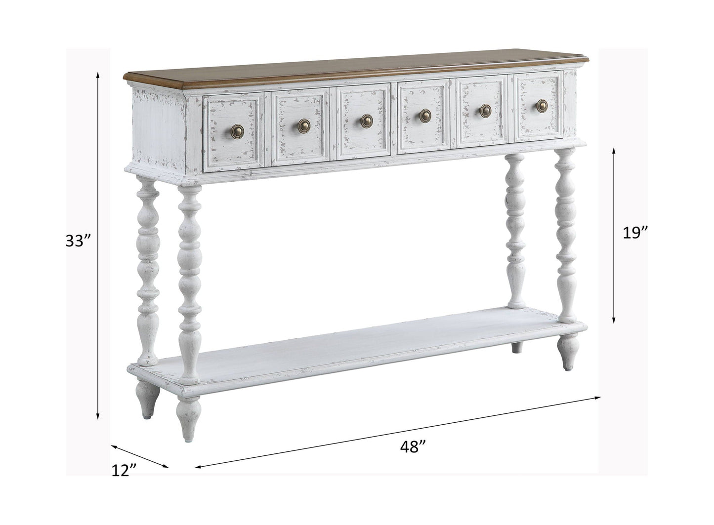 Bence - Console Table - Dark Charcoal & Antique White