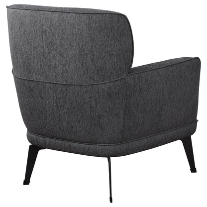Andrea Upholstered Crescent Arm Accent Chair Grey