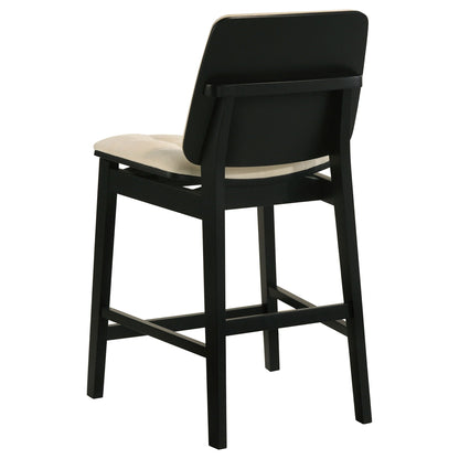 Hamlyn 5-piece Round Wood Counter Height Dining Set Cream and Black