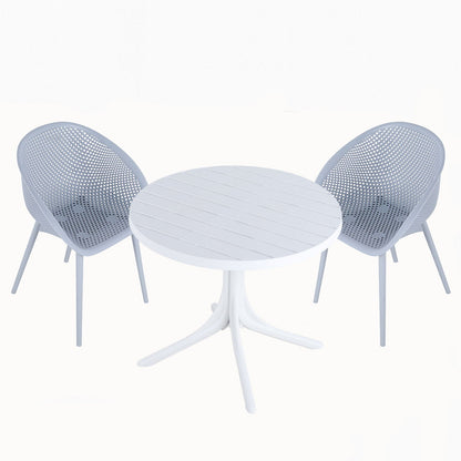Modern Lounge Chair Set With Round Table