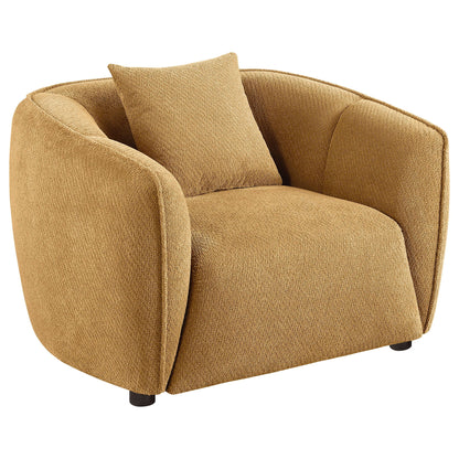 Aleisha 3-piece Chenille Upholstered Sofa Set Mustard Yellow