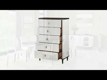 Carena - Dining Table With Leaf - White & Brown