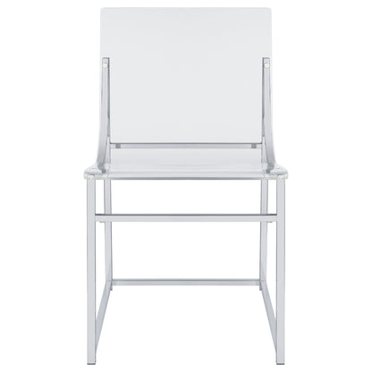 Adino Acrylic Dining Side Chair Chrome (Set of 2)