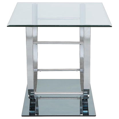 Danville 3-piece Glass Top Coffee and End Table Set Chrome