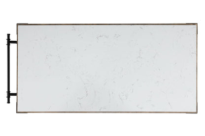 Alforvott - Kitchen Island - Marble Top & Weathered Gray