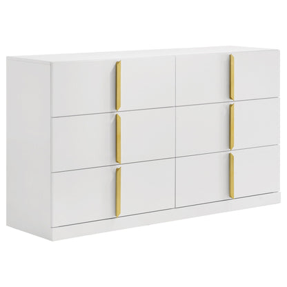 Ines 5-piece Queen Bedroom Set Navy and White High Gloss