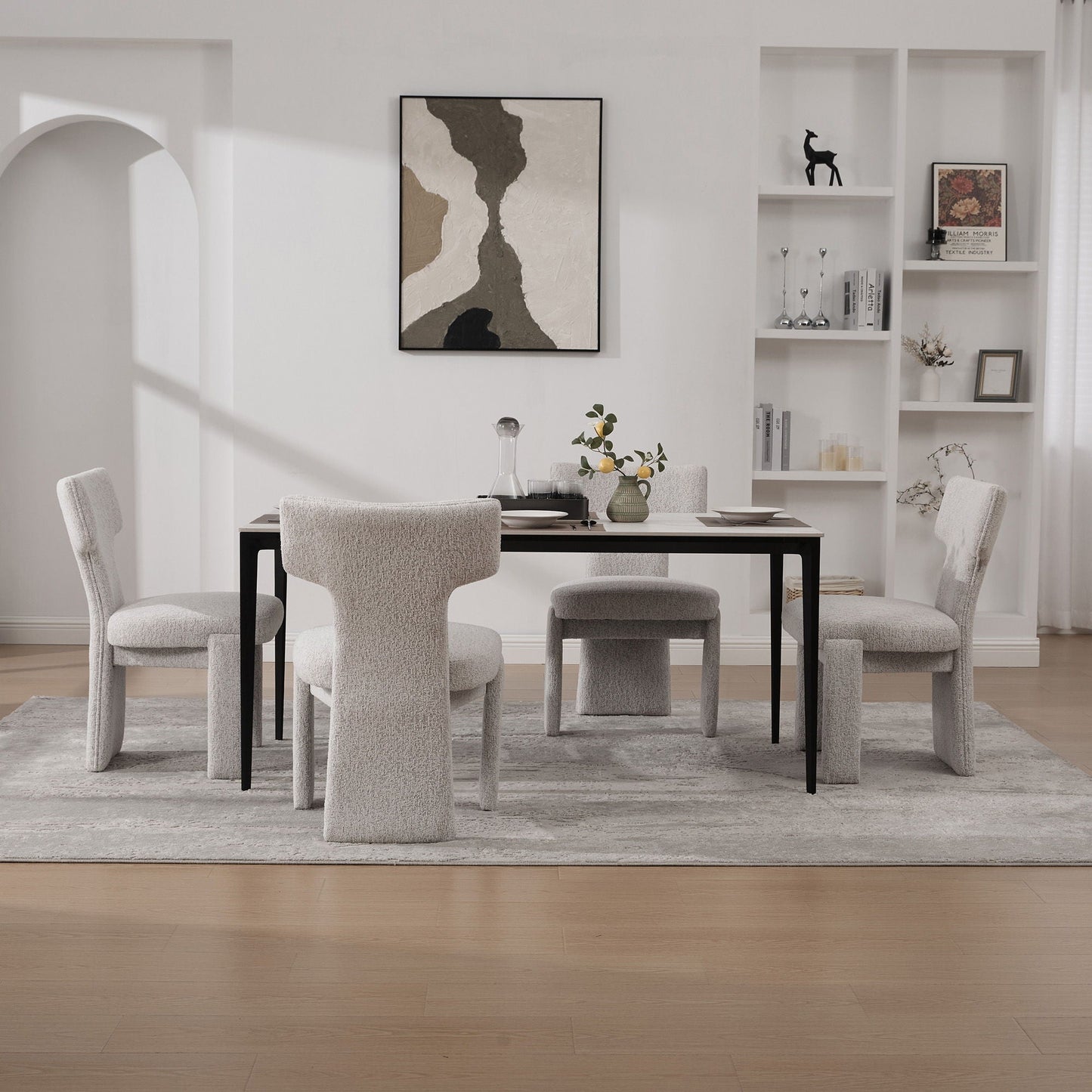 Armless Curved Back Accent Chairs