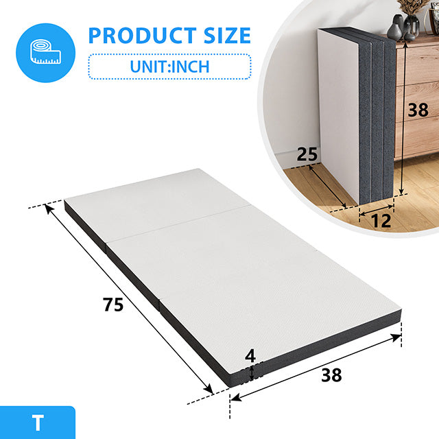 Hollyhock - 4" Twin Tri-Fold Memory Foam Topper