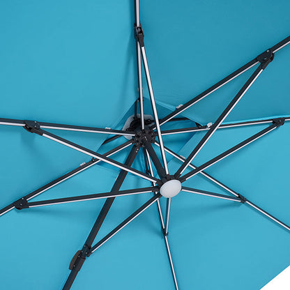 Aurora - 10 Ft Square Umbrella w/ Double Top w/ LED + 37" Large Base