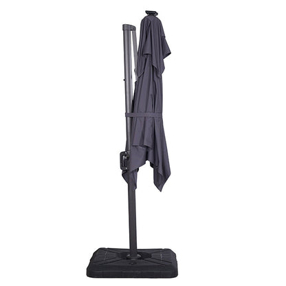 Xico - 8 Ft Square Umbrella w/ Double Top w/ LED Light + 37" Large Base