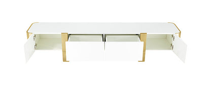 Larvik - TV Stand White w/ Gold Frame
