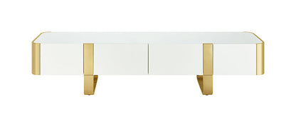 Larvik - TV Stand White w/ Gold Frame