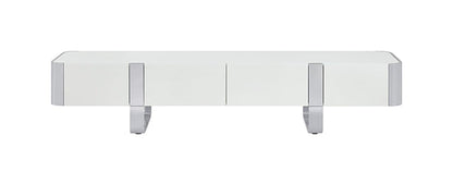 Larvik - TV Stand White w/ Silver Frame