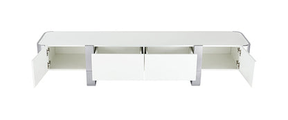 Larvik - TV Stand White w/ Silver Frame